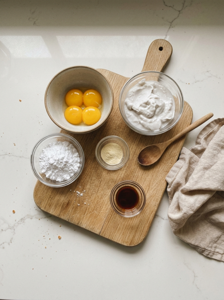 Ingredients for dairy free custard recipe