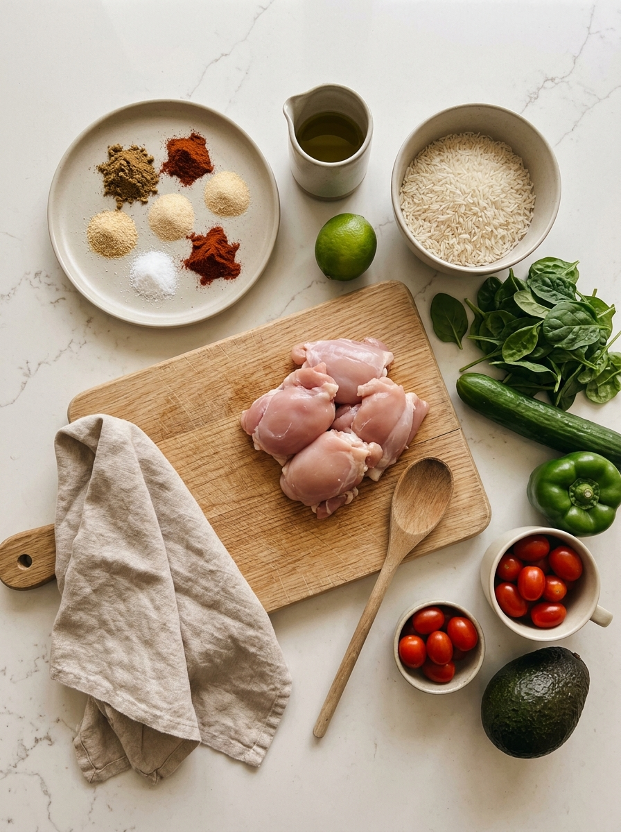 Ingredients for Chicken Taco Bowl Recipe
