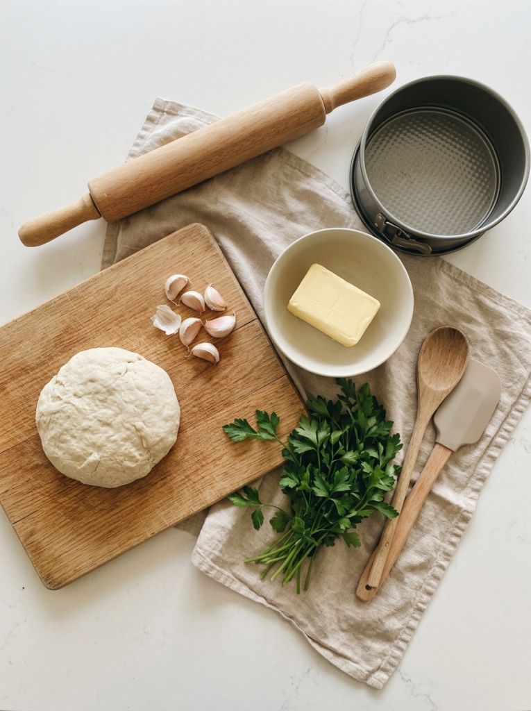 ingredients for pull-apart garlic bread recipe