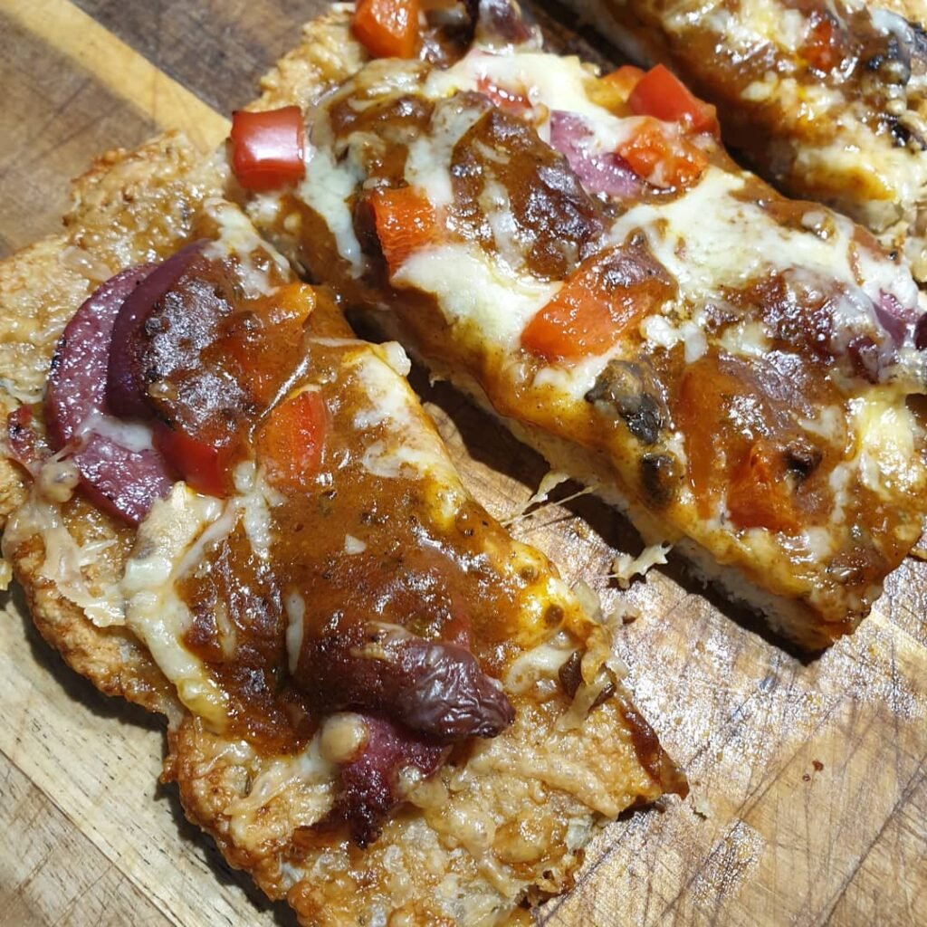 BBQ chicken, salami and capsicum pizza made for easy family pizza night with mixed dietary needs