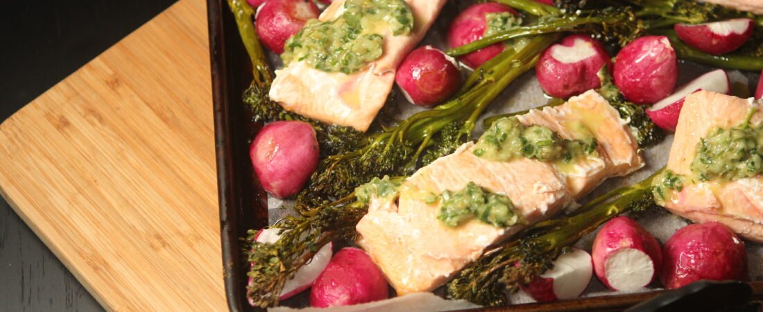 Salmon Tray Bake with Salsa Verde | Healthy Family Dinner